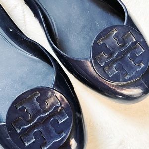 Tory Burch navy Reva Jelly flats